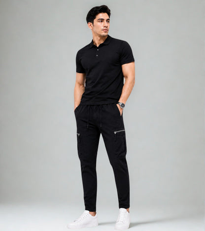 L'MONTE Imported Black Cargo Joggers for Men Lmonte International