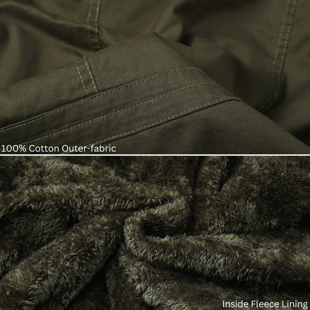 L'MONTE Men's Army Green Heavy-Duty Winter Cargo Jacket My Store