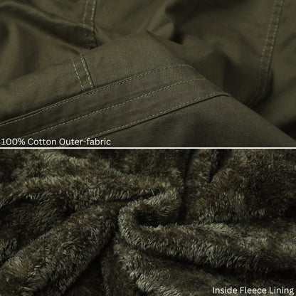 L'MONTE Men's Army Green Heavy-Duty Winter Cargo Jacket My Store