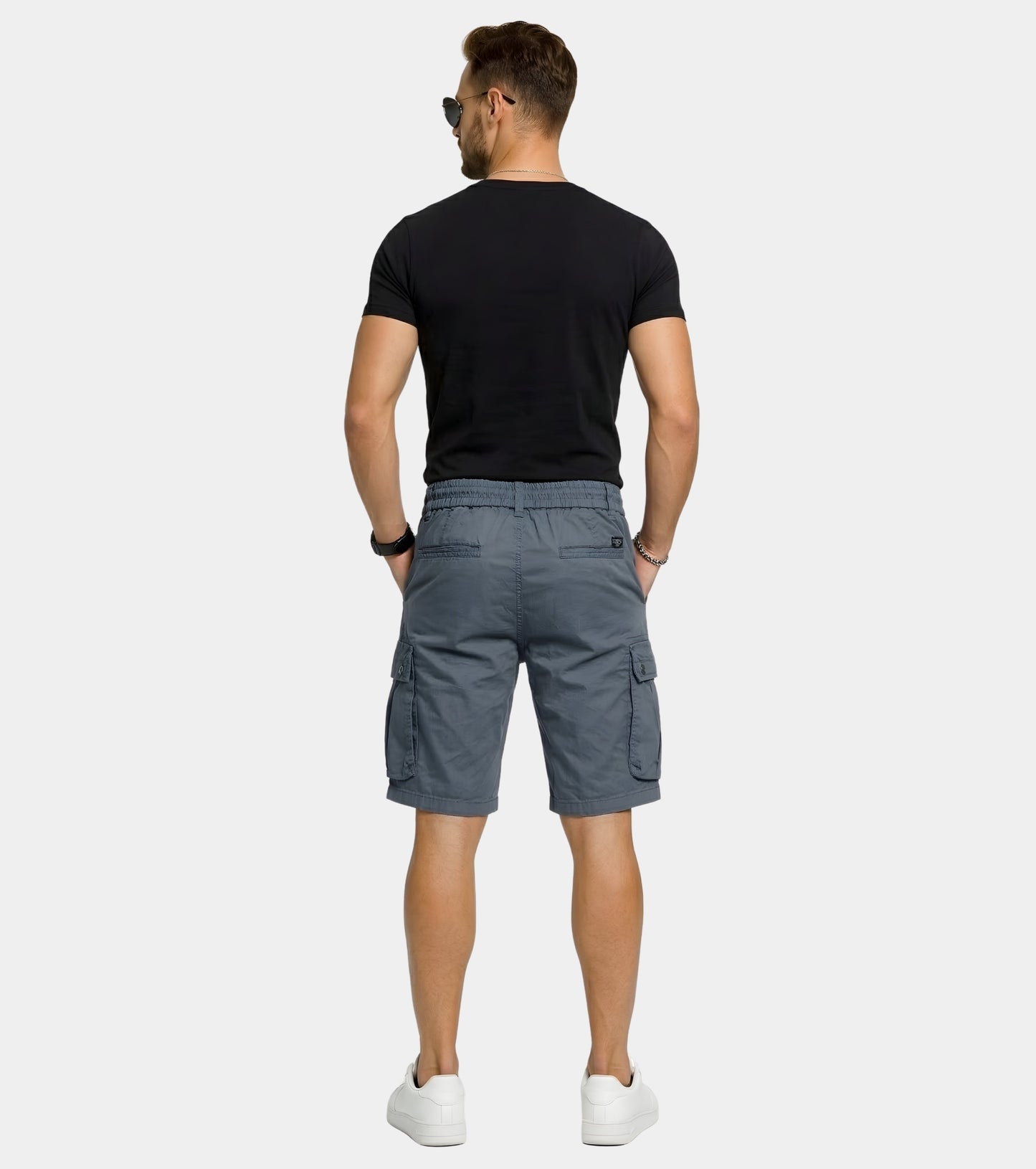 L'MONTE Imported Men's Slim Fit Grey Cotton Cargo Shorts – Lightweight Summer Casual Knee Length Shorts My Store