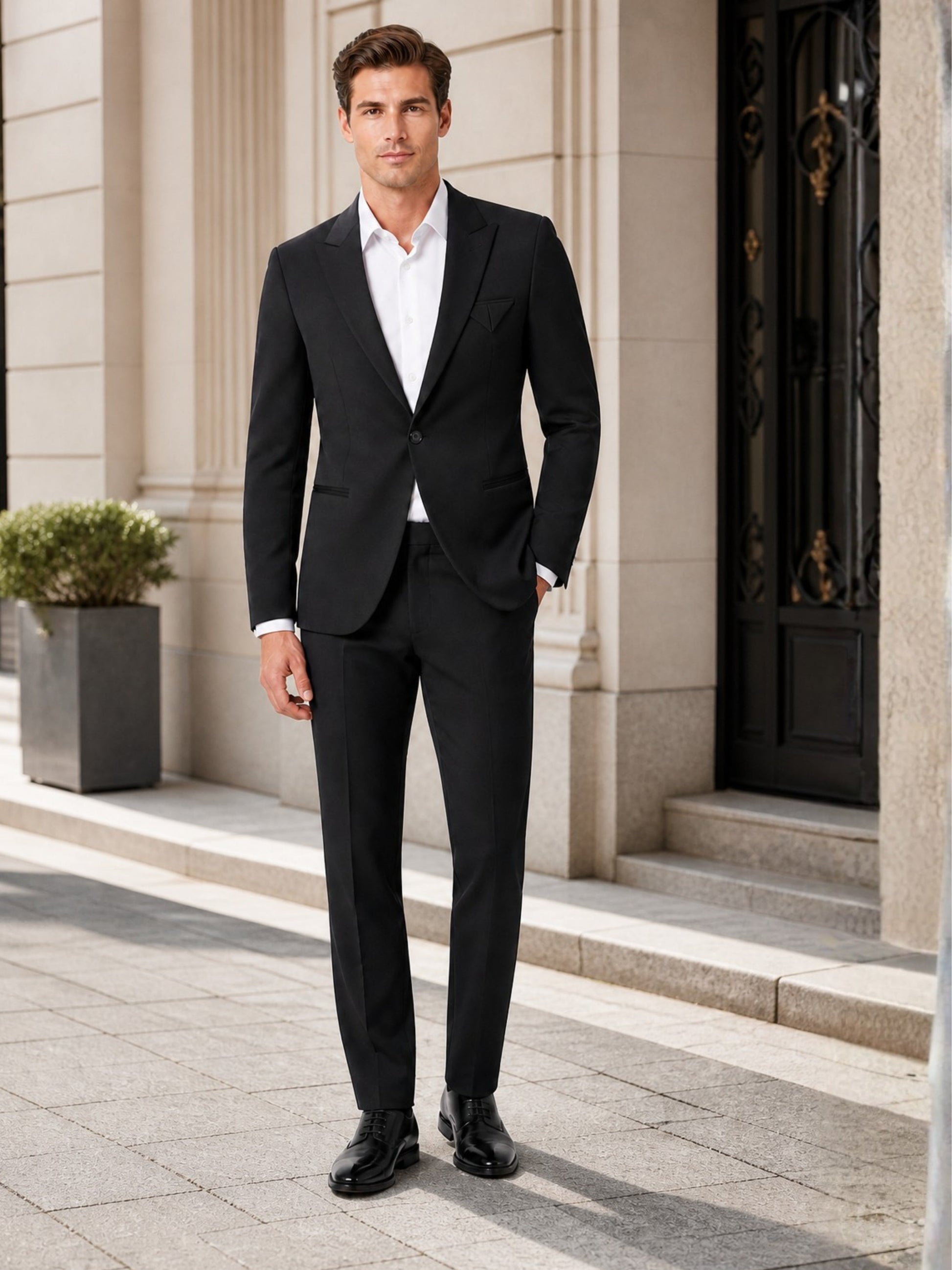 L'MONTE Men's Black Casual Slim Fit Blazer My Store