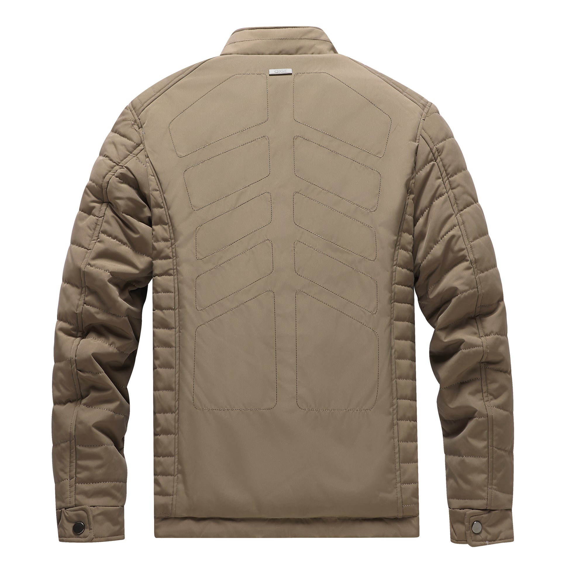 L'MONTE Men's Khaki Polyester Bomber Jacket My Store