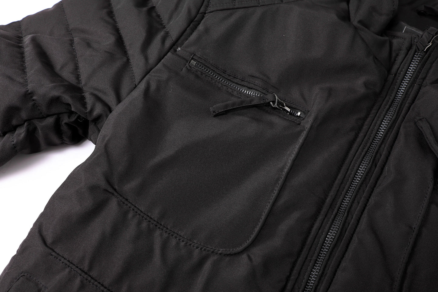 L'MONTE Men's Black Polyester Bomber Jacket My Store