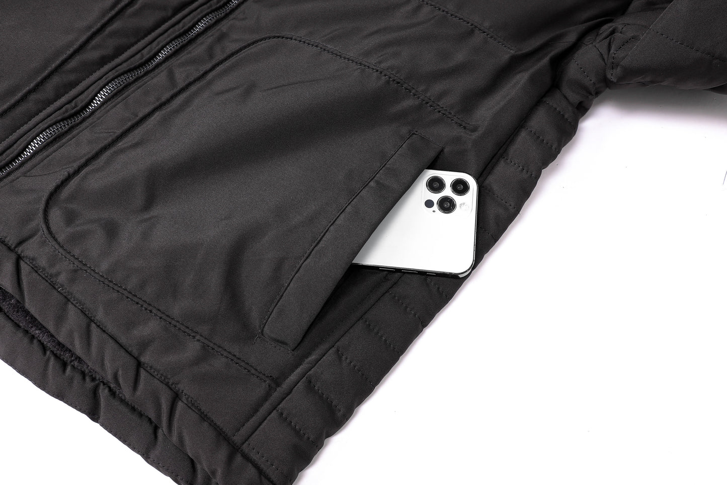 L'MONTE Men's Black Polyester Bomber Jacket My Store