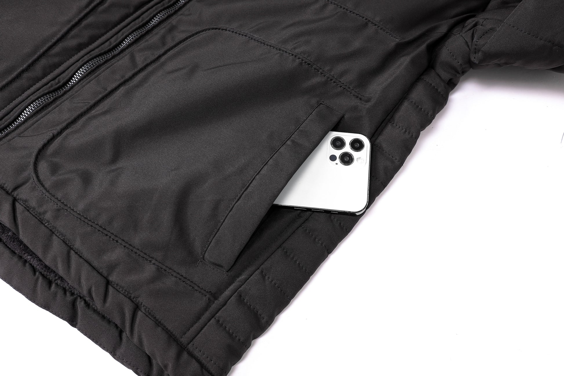 L'MONTE Men's Black Polyester Bomber Jacket My Store