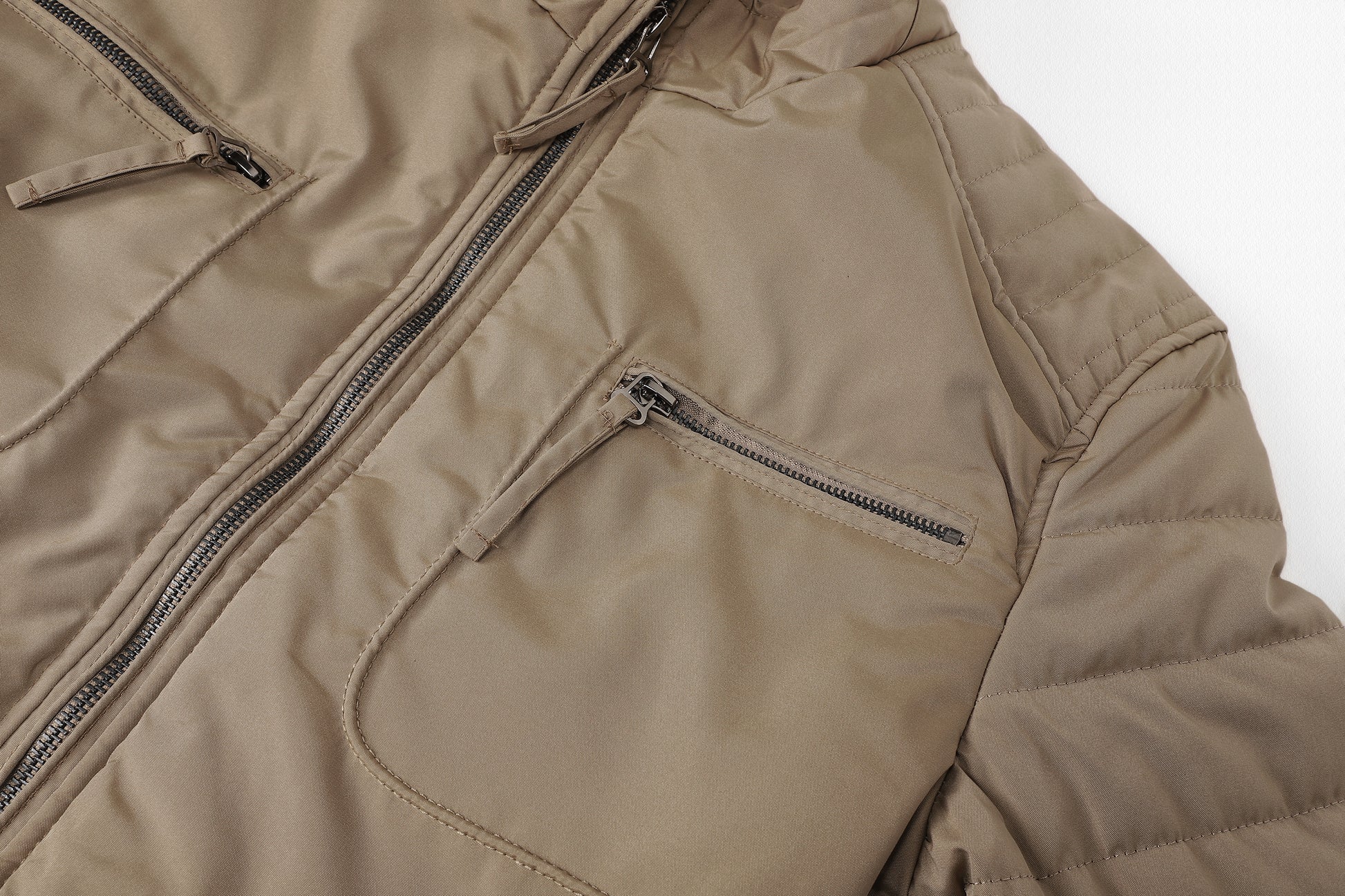 L'MONTE Men's Khaki Polyester Bomber Jacket My Store