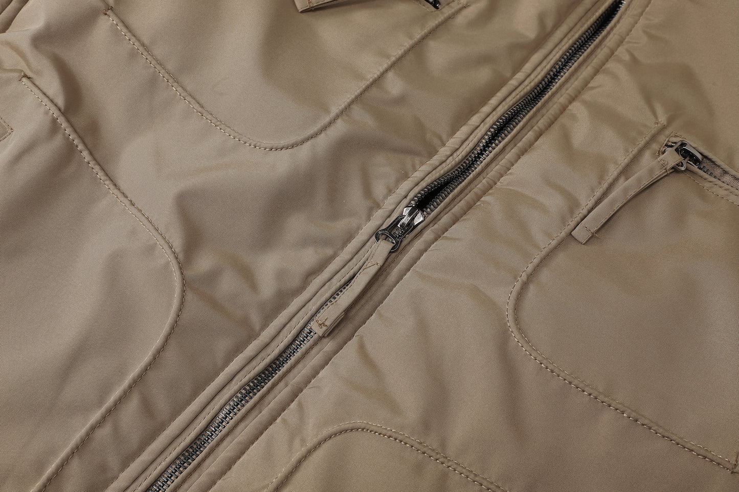 L'MONTE Men's Khaki Polyester Bomber Jacket My Store