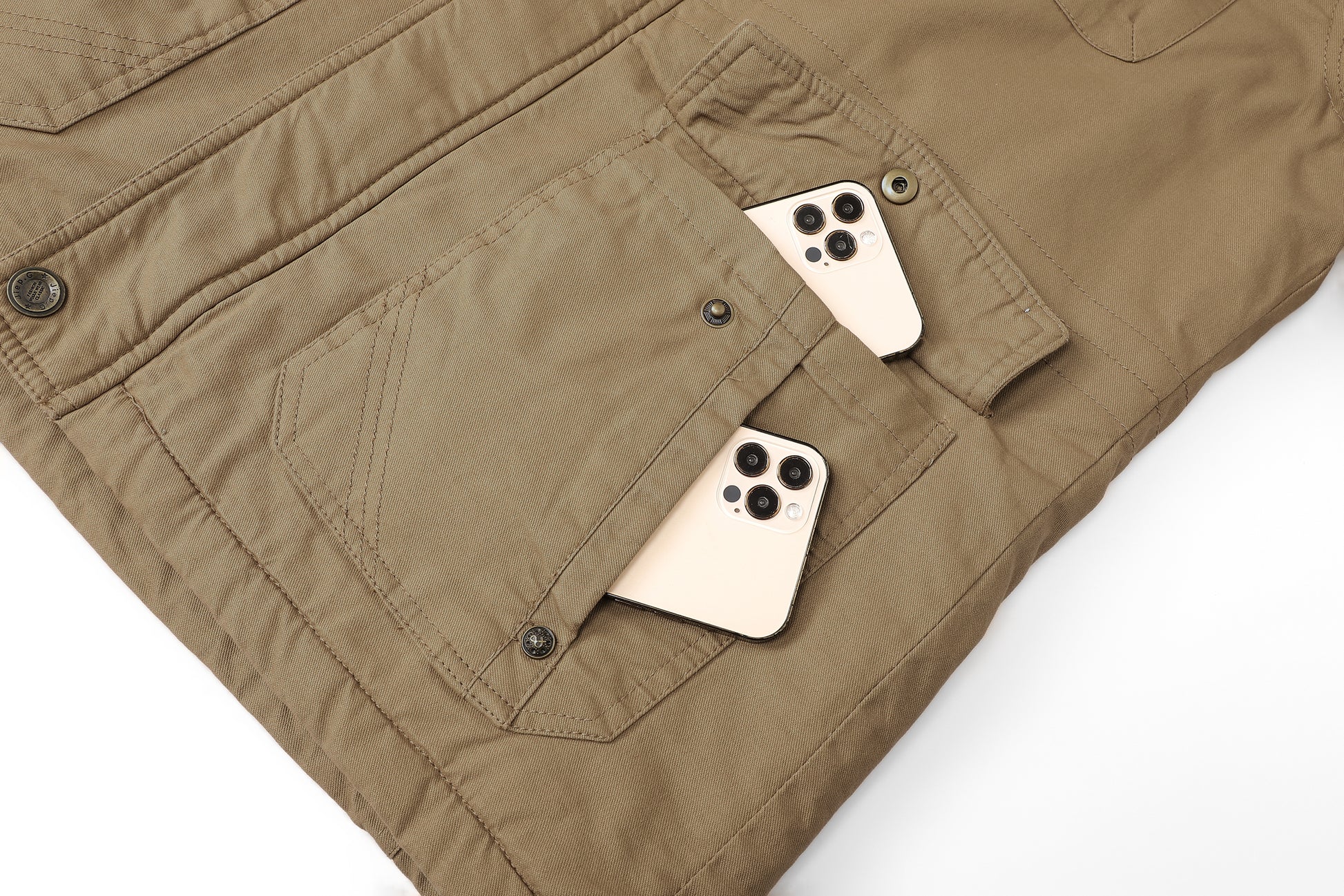 L'MONTE Men's Khaki Heavy-Duty Winter Cargo Jacket My Store