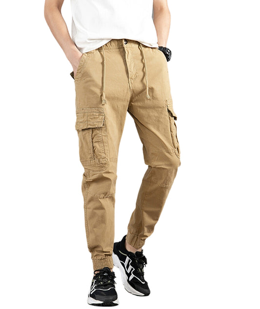 L'MONTE Imported Expandable Elastic Waist Khaki Slim Fit Joggers My Store
