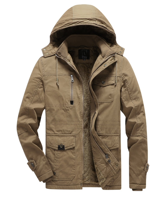 L'MONTE Men's Khaki Heavy-Duty Winter Cargo Jacket My Store