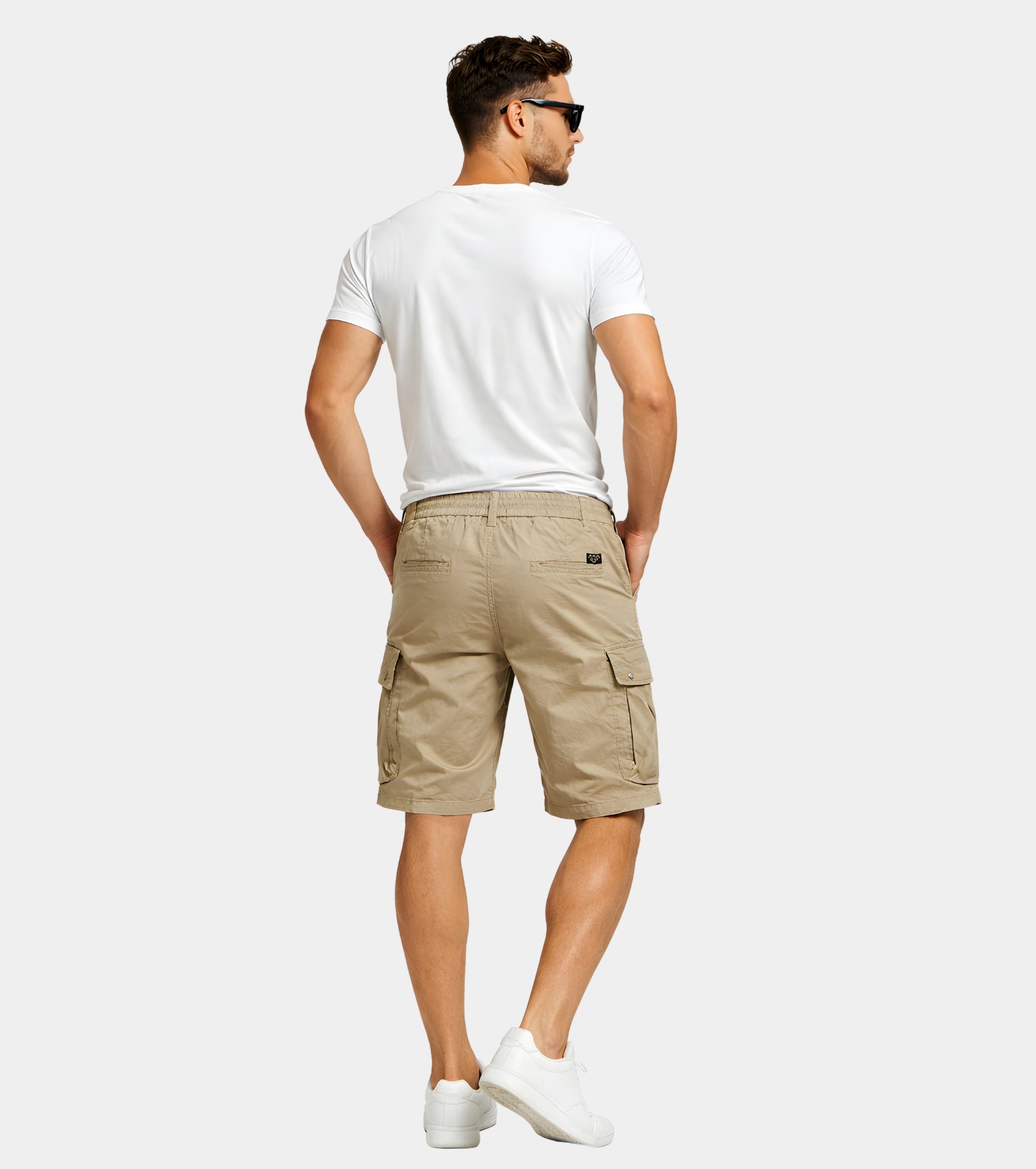 L'MONTE Imported Men's Slim Fit Khaki Cotton Cargo Shorts – Lightweight Summer Casual Knee Length Shorts My Store