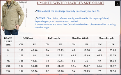L'MONTE Men's Khaki Heavy-Duty Parka Jacket My Store