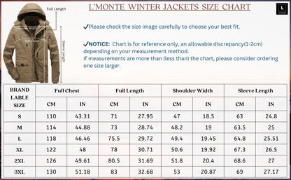 L'MONTE Men's Khaki Heavy-Duty Winter Cargo Jacket My Store