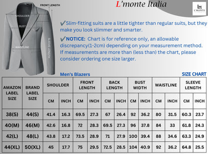 L'MONTE Men's Blue Casual Slim Fit Blazer My Store