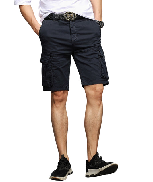 L'MONTE Imported Slim Fit Casual Blue Cotton Cargo Shorts My Store